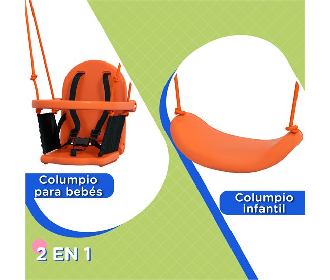 Columpio Infantil Outsunny 344-079V00OG Naranja