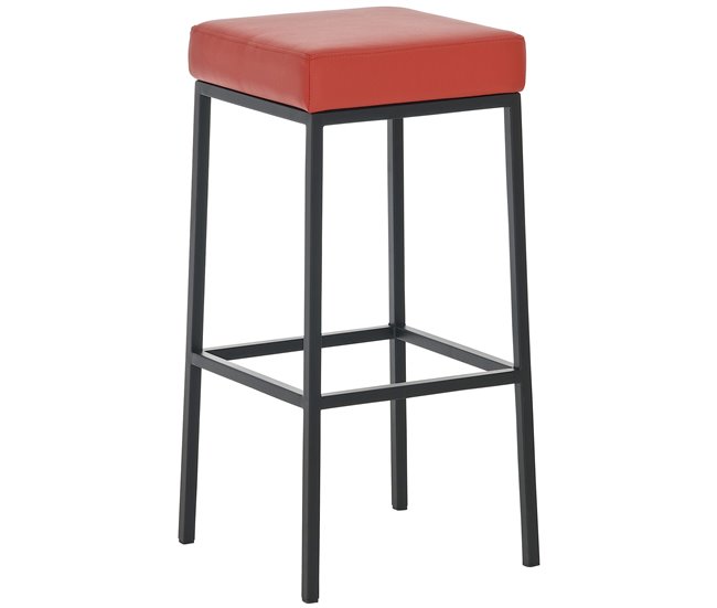 Set de taburetes de bar sillas polipiel Rojo