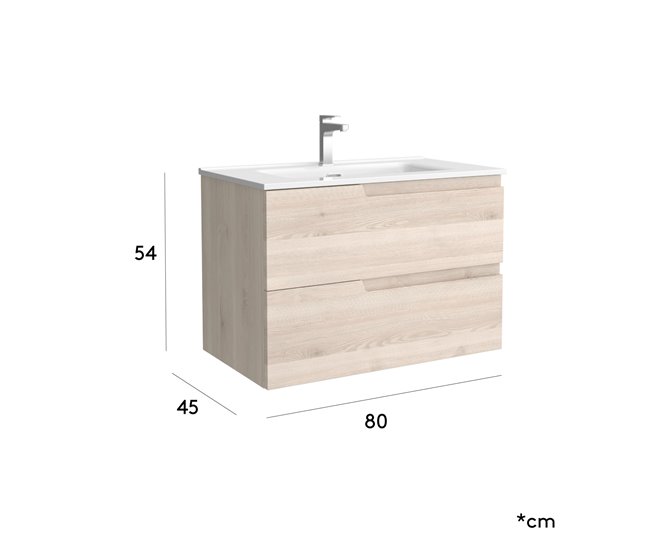 Mueble de baño FUSSION LINE 900 3 cajones BLANCO BRILLO