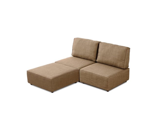 Sofá modular con chaiselongue 2 plazas Cubiq Beige