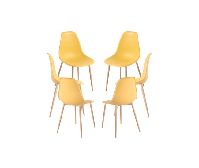 Pack 6 Sillas Mykle Amarillo