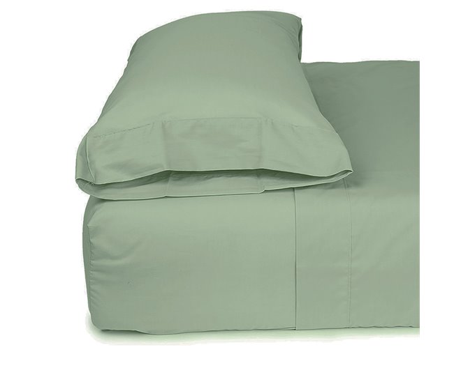 Set de 2 fundas de almohada de poliéster-algodón Verde Oscuro