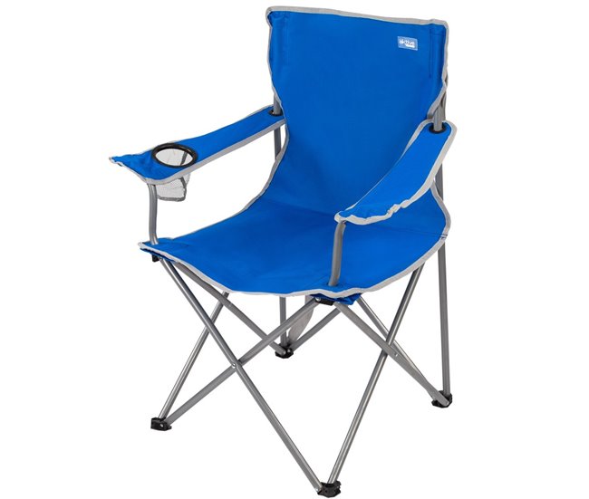 Silla plegable camping con posavasos azul Aktive Azul