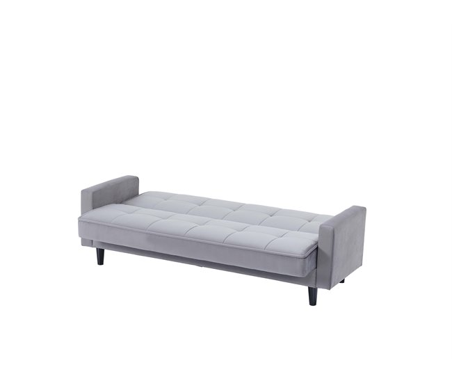 Sofá cama de 2 plazas ENZO incluye 2 cojines decorativos Gris