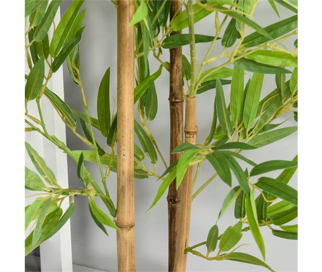 Bambú Artificial PE, PP, Cemento Outsunny Verde