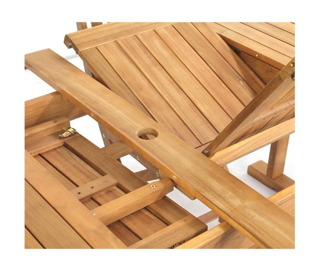 Mesa de jardín extensible de madera Brian Madera