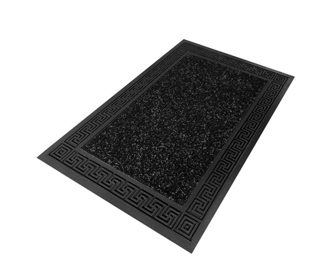 Acomoda Textil – Felpudo de Goma Moqueta Antideslizante. 75x50 Negro