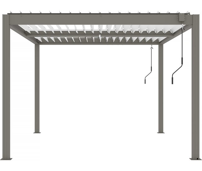 Windsor P Rgola Bioclim Tica De Aluminio Con Led X Taupe Conforama