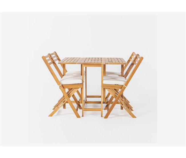 Set mesa + 4 sillas VIENA color natural  Natural