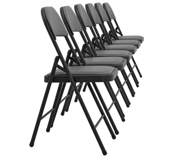 Set de 6 sillas de oficina Asientos de conferencia metal Gris