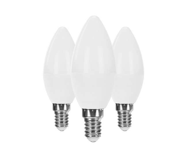 Pack 3 Bombillas Led Vela E14 6w Equi40w 470lm Blanco Calido Raydan Home Conforama