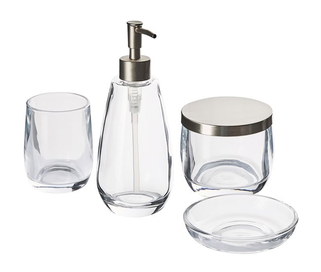 Beliani Conjunto de accesorios de baño SONORA Transparente