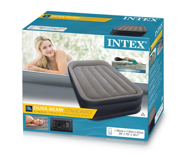Colchón hinchable INTEX Dura-Beam Plus Deluxe Pillow Gris