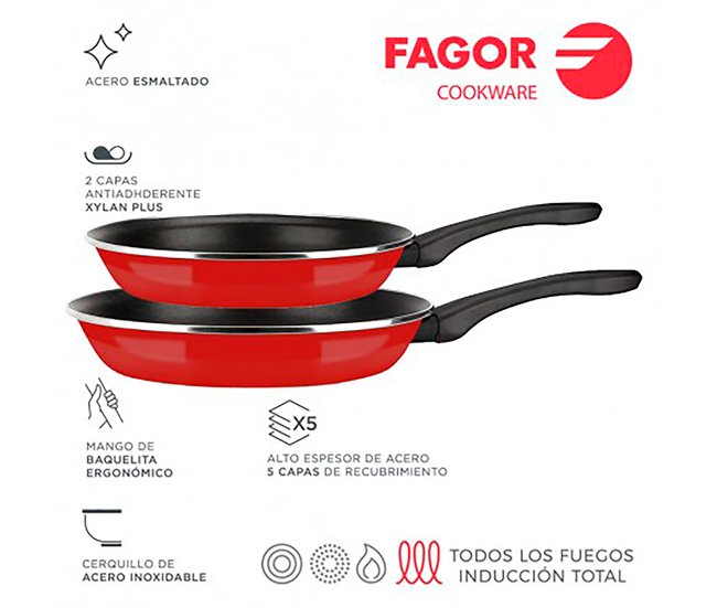 Batería de Cocina FAGOR Optimax Rojo