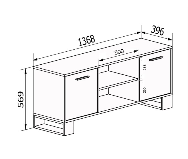 Mueble de TV para Salón - 57 x 137 x 40 cm - 32/40/42/50/55/60" Roble