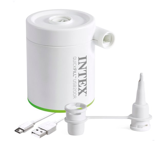 Mini hinchador eléctrico QuickFill USB200 INTEX Blanco