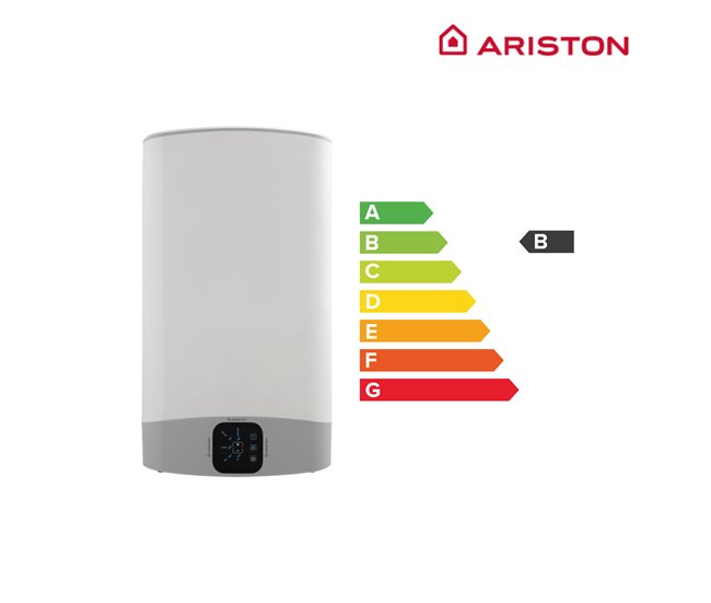 Termo eléctrico, Ariston, Velis Wifi 50 litros, Vertical u Horizontal, Clase Energetica B Blanco Lacado