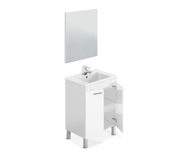 Mueble de baño con espejo LC1 60 Blanco