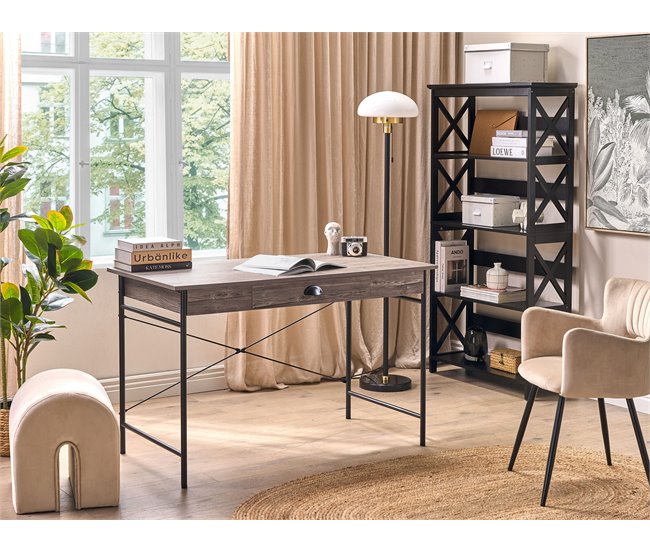 Beliani Conjunto de mobiliario de oficina CASCO/FOSTER Marron