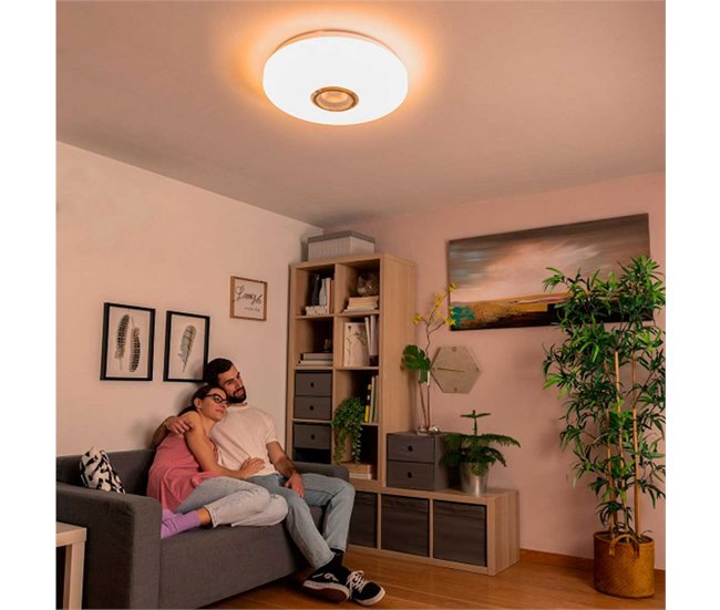 Lámpara LED de Techo con Altavoz Blanco
