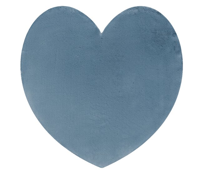 Alfombra de lavado moderna SHAPE 3105 Corazón shaggy 80x80 Azul