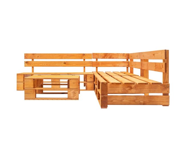 Set muebles de palés de jardín   madera Marron