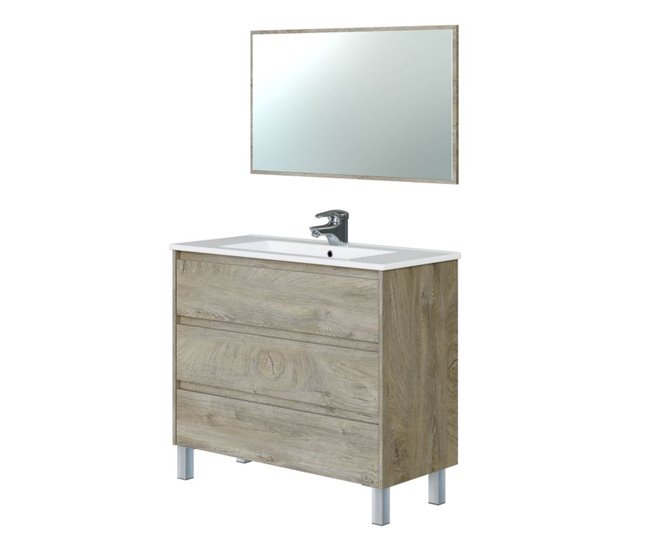 Mueble de baño Dakota 100 con espejo 45 Madera