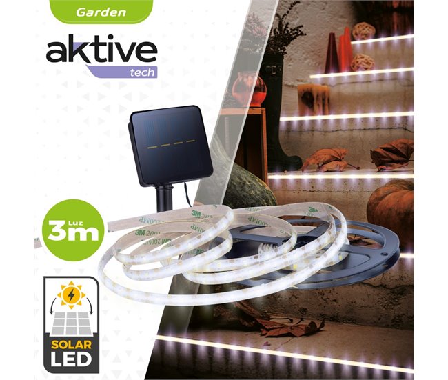 Tiras LED solar exterior autoadhesiva Aktive Blanco