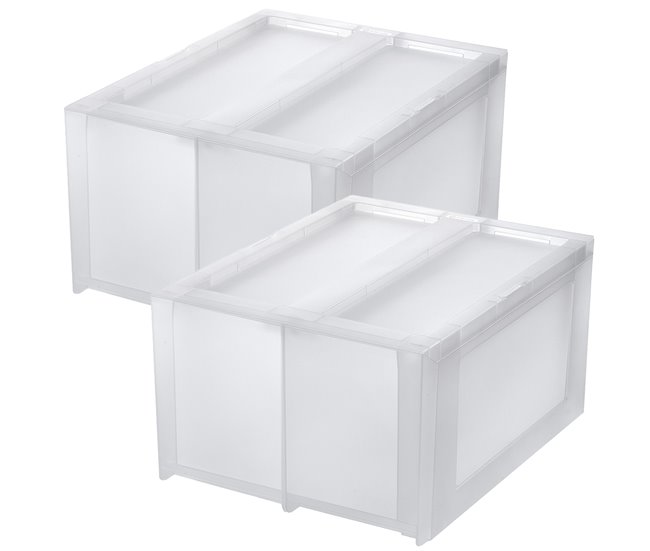 Set de 2 cajas de almacenamiento Transparente