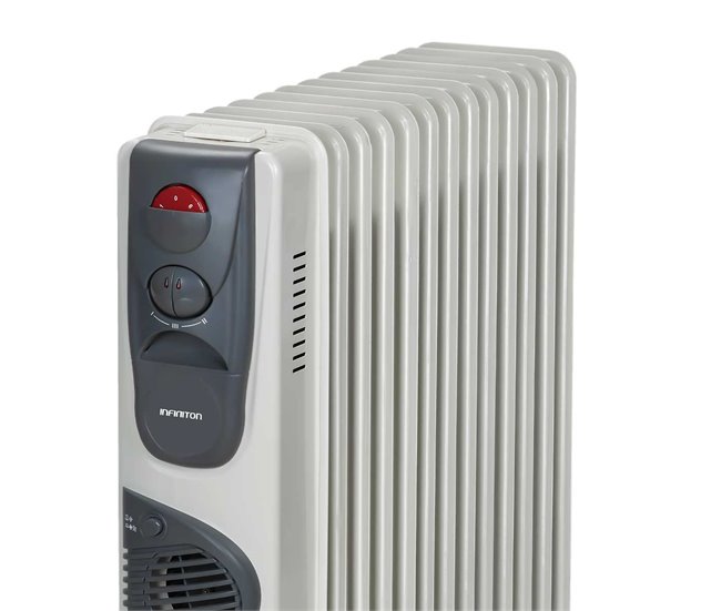 Radiador de aceite con ventilador Infiniton HOT-300 - 3000W Blanco/ Gris