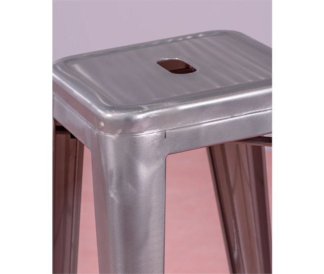 Pack de 4 taburetes metálicos - Bistro Aluminio