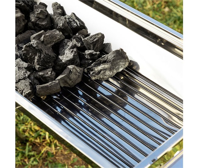 Barbacoa Plegable de Acero Inoxidable para Carbón Gris