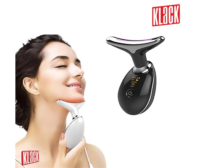 Dispositivo de belleza facial KLACK® para cara y cuello Negro