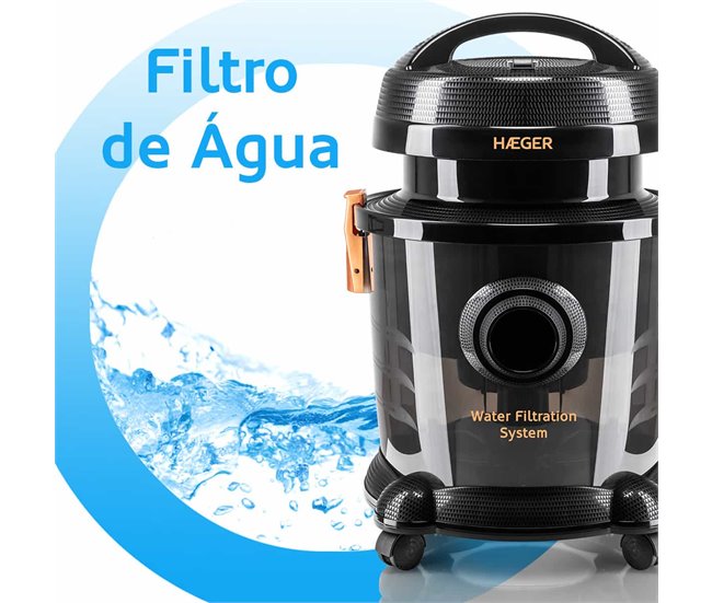 Aspirador con filtro de agua HAEGER Aquaclean 1200 Negro