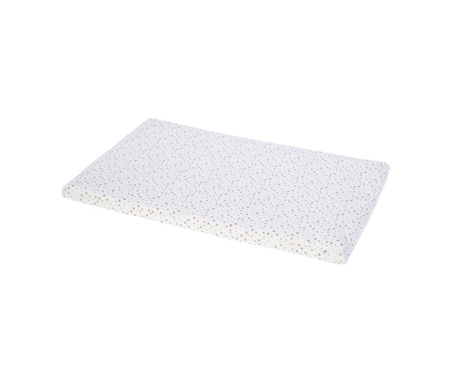 Acomoda Textil - Colchón Minicuna Desenfundable e Impermeable. Blanco/ Gris