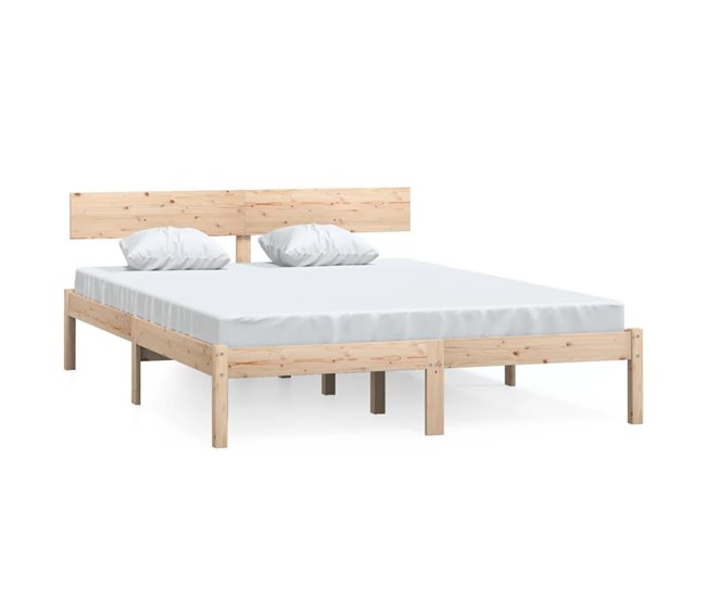 Estructura de cama de madera maciza 160x200 cm - Conforama