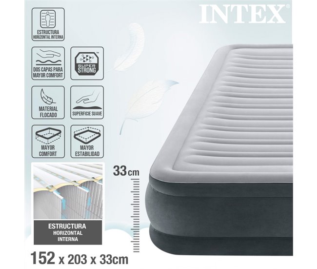 Cama de aire Fiber-Tech Comfort-Plush INTEX Gris