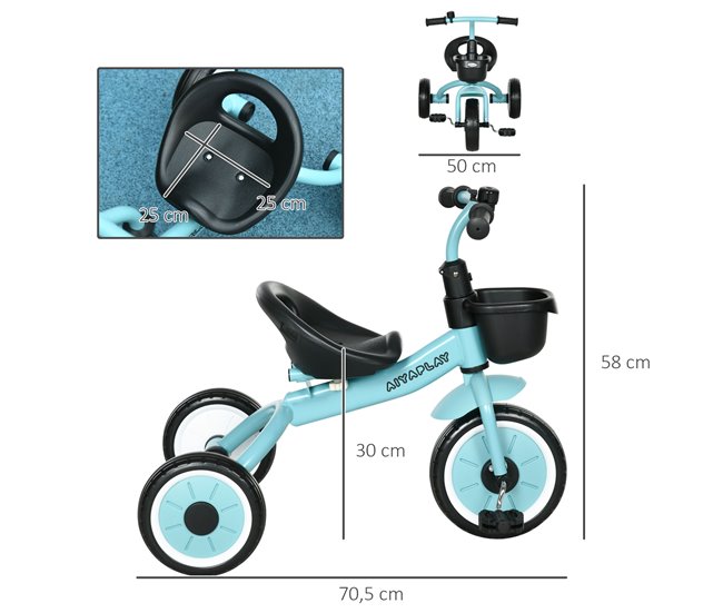 Triciclo para Niños AIYAPLAY 370-267V00WT Azul