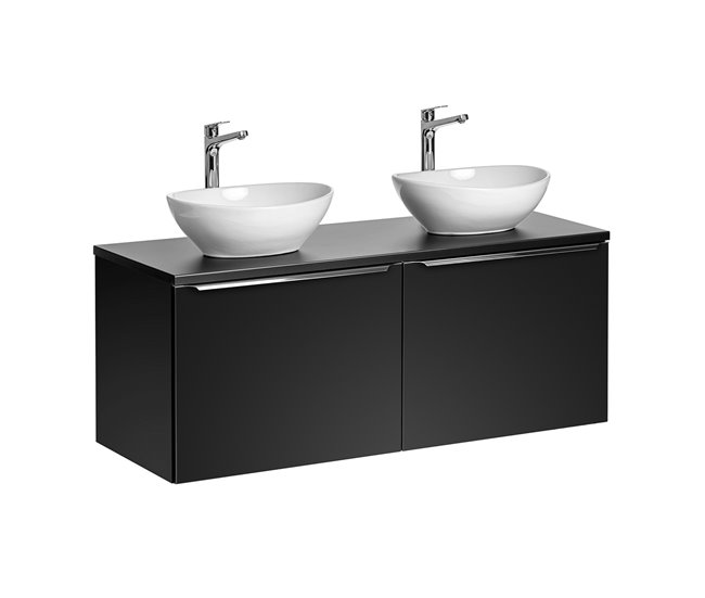 Conjunto mueble doble lavabo y columna Eros 46 Negro