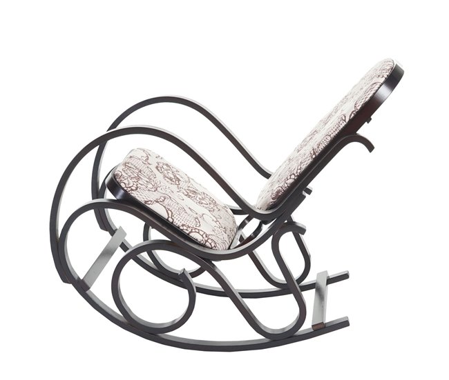 Silla mecedora rocking chair aspecto retro madera Crema