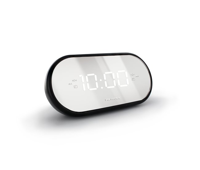 Radio Reloj Despertador digital Metronic 477037 Negro/ Gris