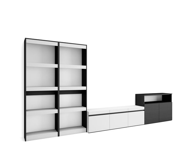 Muebles de Salón para TV 370 Blanco/ Negro