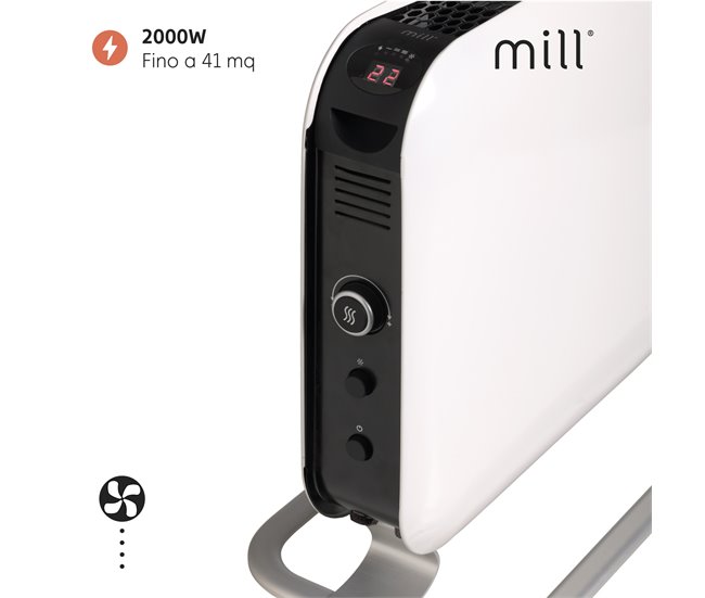 Calentador de suelo blanco 2000W Proheat Ltd. MILL SG2000LED Blanco