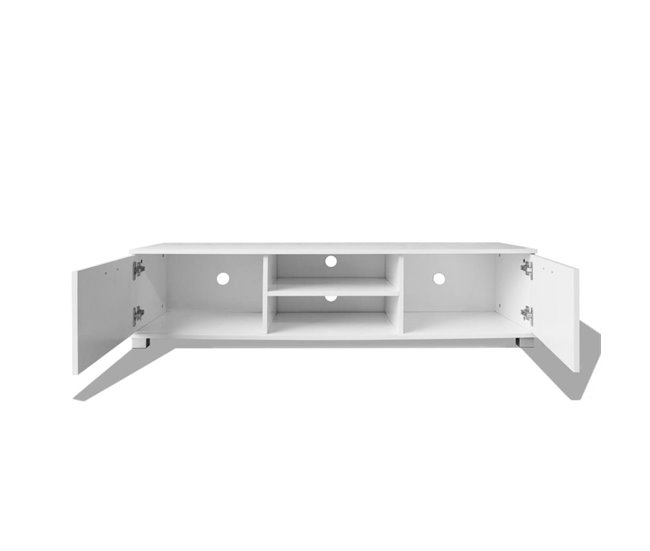 Aparador mueble TV brillante compartimientos puertas 2502057/2 Blanco Mate/ Sahara