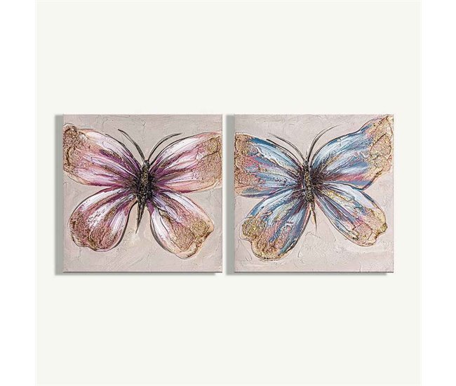 Pintura Lienzo Serie Mariposas Rosa