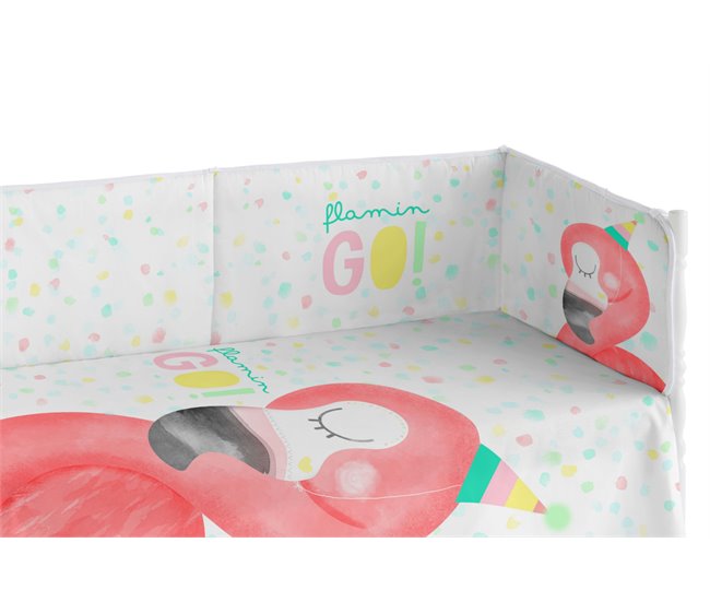 Chichonera de bebé cuna transpirable. Colección Flamingo Blanco
