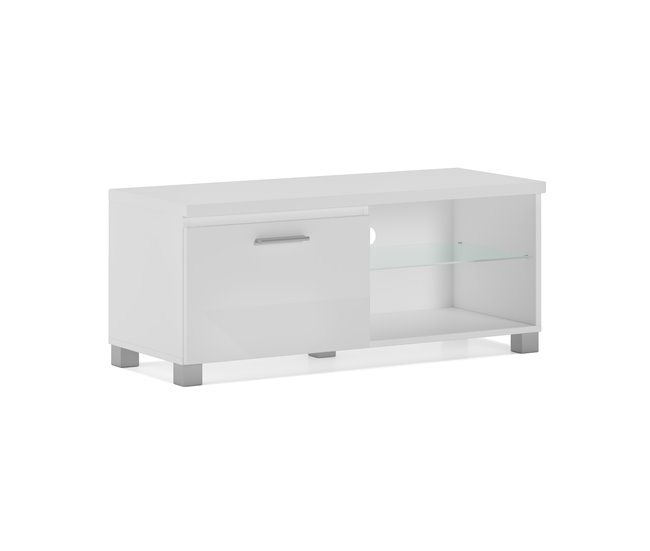 Mueble Modular TV para Salón -  Luces LED - Indicado para TV de 32/40/43" 100 Blanco Lacado