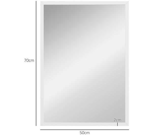 Espejo de Pared MDF, Vidrio HOMCOM, hogar - decoración Blanco