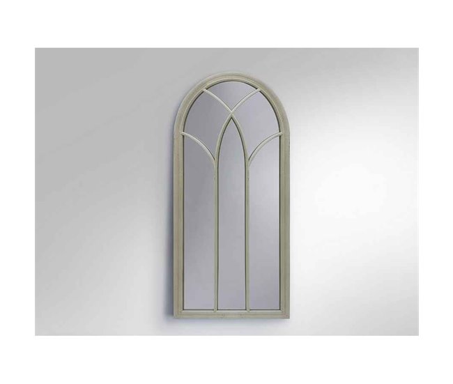 Espejo Arco Medio Punto Cristal Serie Duomo Blanco