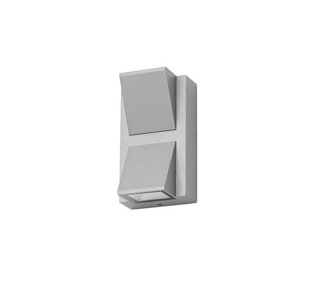 Aplique De Exterior Aluminio Serie Loyd Double Gris